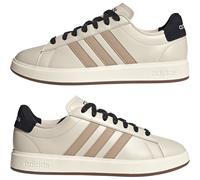 Sneaker ADIDAS SPORTSWEAR "GRAND COURT 2.0", Gr. 43, schwarz (aluminium, blanch cargo, core schwarz), Leder, Synthetik, Schuhe, Design auf den Spuren des adidas Superstar (65575112-43) aluminium, blan