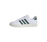 adidas Grand Court Herrenschuhe mit Cloudfoam Comfort-Fußbett, Weiß/Grün/Gelb (Cloud White/Collegiate Green/Utility Yellow), Größe 45 1/3