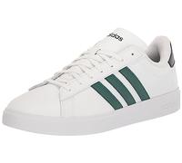 adidas Grand Court Herrenschuhe mit Cloudfoam Comfort-Fußbett, Weiß/Grün/Gelb (Cloud White/Collegiate Green/Utility Yellow), Größe 45 1/3