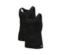 Adidas Herren ärmelose Unterhemden (2er Pack) rundhals Business Unterhemd (Gr. S - 3XL), Schwarz, S