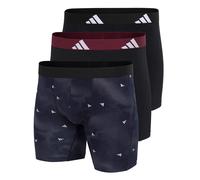 adidas Herren Boxershorts, 3er Pack - Boxer Briefs, Active Flex Cotton, Logo Schwarz/Grau/Dunkelrot / XL XL Mehrfarbig