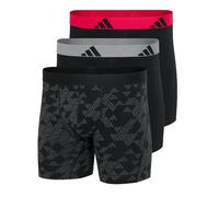adidas Herren Boxershorts, 3er Pack - Boxer Briefs, Active Flex Cotton, Logo Schwarz/Grau/Rot 2XL