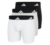 adidas Herren Boxershorts, 3er Pack - Boxer Briefs, Active Flex Cotton, Logo Schwarz/Weiß/Grau 2XL