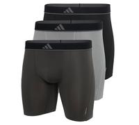 adidas Herren Boxershorts, 3er Pack - Boxer Briefs, Active Micro Flex Eco, Logo, einfarbig Schwarz/Grau S