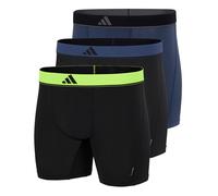adidas Herren Boxershorts, 3er Pack - Boxer Briefs, Active Micro Flex, Logo, einfarbig Schwarz/Blau/Gelb / L L Mehrfarbig