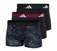 adidas Herren Boxershorts, 3er Pack - Trunks, Active Flex Cotton, Logo, einfarbig Schwarz/Grau/Dunkelrot / 2XL XXL Mehrfarbig