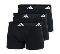 adidas Herren Boxershorts, 3er Pack - Trunks, Active Flex Cotton, Logo, einfarbig Schwarz L
