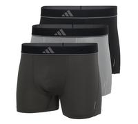 adidas Herren Boxershorts, 3er Pack - Trunks, Active Micro Flex Eco, Logo, einfarbig Schwarz/Grau L