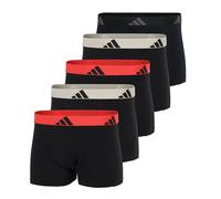 adidas Herren Boxershorts, 5er Pack - Trunks, Active Flex Cotton, Logo Schwarz/Beige/Orange 2XL