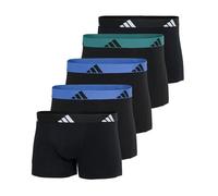 adidas Herren Boxershorts, 5er Pack - Trunks, Active Flex Cotton, Logo Schwarz/Blau/Grün M