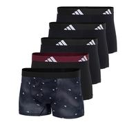 adidas Herren Boxershorts, 5er Pack - Trunks, Active Flex Cotton, Logo Schwarz/Grau/Dunkelrot / L L Mehrfarbig