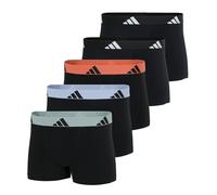 adidas Herren Boxershorts, 5er Pack - Trunks, Active Flex Cotton, Logo Schwarz/Grau/Rot L
