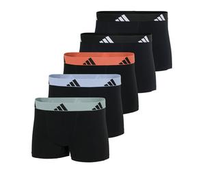 adidas Herren Boxershorts, 5er Pack - Trunks, Active Flex Cotton, Logo Schwarz/Grau/Rot M