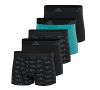 adidas Herren Boxershorts, 5er Pack - Trunks, Active Flex Cotton, Logo Schwarz/Grün 2XL