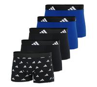 adidas Herren Boxershorts, 5er Pack - Trunks, Active Flex Cotton, Logo Schwarz/Weiß/Blau M