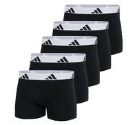 adidas Herren Boxershorts, 5er Pack - Trunks, Active Flex Cotton, Logo Schwarz/Weiß L