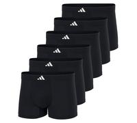 ADIDAS adidas Herren Boxershorts, 6er Pack - Active Micro Tech, Trunks, Logo, einfarbig (TB_4AM025-6P) M Schwarz