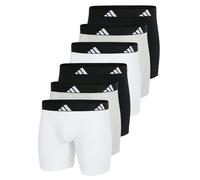 adidas Herren Boxershorts, 6er Pack - Boxer Briefs, Active Flex Cotton, Logo Schwarz/Weiß/Grau XL