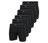 adidas Herren Boxershorts, 6er Pack - Boxer Briefs, Active Micro Flex Eco, Logo, einfarbig Schwarz 2XL
