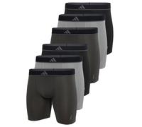 adidas Herren Boxershorts, 6er Pack - Boxer Briefs, Active Micro Flex, Logo, einfarbig Schwarz/Grau / 2XL XXL Mehrfarbig