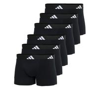 adidas Herren Boxershorts, 6er Pack - Trunks, Active Flex Cotton, Logo, einfarbig Schwarz 2XL