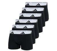 adidas Herren Boxershorts, 6er Pack - Trunks, Active Flex Cotton, Logo, einfarbig Schwarz/Weiß 2XL