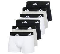 ADIDAS adidas Herren Boxershorts, 6er Pack - Trunks, Active Flex Cotton, Logo, einfarbig (TB_4AM002-6P) 2XL Schwarz/Weiß/Grau