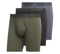 Adidas Herren-Boxershorts aus Mikrofaser, athletische Passform, 3 Stück, Olive Strata Green/Black/Onix Grey, XL