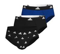 adidas Herren Brief Slip Unterhose Active Flex Cotton 3er Pack, Farbe:Mehrfarbig, Gr”áe:S, Artikel:-913 Black/Print/royal