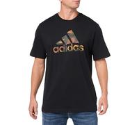 adidas Herren CAMO BOS Graphic Tee, Black, M Tall