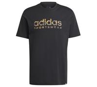 adidas Herren CAMO LINEAR Graphic Tee, Black, S