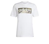 adidas Herren Camo Linear Graphic Tee, White, L