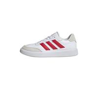adidas Herren Courtblock Shoes, Cloud White/Pure Ruby/Off White, 42 2/3 EU