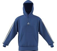 Kapuzensweatshirt ADIDAS SPORTSWEAR "ESSENTIALS 3-STREIFEN HOODIE", Herren, Gr. S, ray blau, sanftes weiß, Obermaterial: 55% Baumwolle, 36% Polyester, 9% Viskose, angesetztes Bündchen, Sweatshirts (35