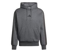Kapuzensweatshirt ADIDAS SPORTSWEAR "M 3S FL HD", Herren, Gr. S, grau (dunkelgrau heather, schwarz), Obermaterial: 55% Baumwolle, 36% Polyester, 9% Viskose, Sweatshirts (95753340-S) dunkelgrau heather