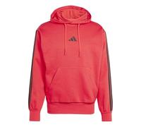 adidas Herren Essential Three Stripes Fleece Hoodie, Pure Ruby/Black, M