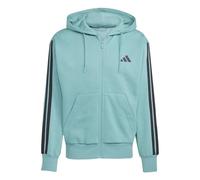 adidas Herren Essential Three Stripes Fleece Zipper Hoodie, Powder Teal/Black, S