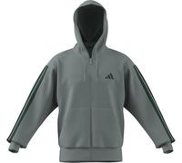 Sweatjacke ADIDAS SPORTSWEAR "ESSENTIALS 3-STREIFEN", Damen, Gr. M, wonder sage, collegiate grün, Obermaterial: 55% Baumwolle, 36% Polyester, 9% Viskose, normal, ohne Ausschnitt, angesetztes Bündchen,