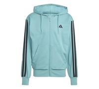 adidas Herren Essential Three Stripes French Terry Fullzip Hoodie, Powder Teal/Black, 3XL Tall