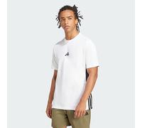 adidas Herren Essential Three Stripes Single Jersey Shirt, White/Black, L