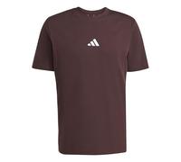 adidas Herren Essential Three Stripes Single Jersey Tee, Shadow Brown/Black, M