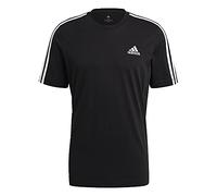 adidas Herren Essentials 3 Streifen T-Shirt, schwarz, Groß