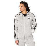 adidas Herren Essentials Fleece 3-Streifen Full-Zip Hoodie Jacke, Mittelgrau meliert, XX-Large