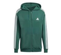 Adidas Essentials Fleece 3 Stripes Reißverschlusspullover L Collegiate Green / White
