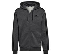 adidas Herren Essentials Fleece 3-Stripes Full-Zip Hoodie, Dark Grey Heather, 5XL