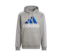 adidas Essentials 3-Streifen Logo Hoodie Herren - grau/blau -M