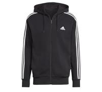 Adidas Herren Essentials French Terry 3-Stripes Full-Zip Hoodie, Black/White, S