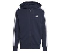 Adidas Herren Essentials French Terry 3-Stripes Full-Zip Hoodie, Legend Ink/White, S