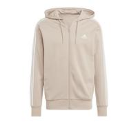adidas Herren Essentials French Terry 3-Stripes Full-Zip Hoodie, Wonder Taupe / White, XXL