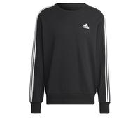 adidas Herren Essentials French Terry 3-Stripes Sweatshirt, Black, M